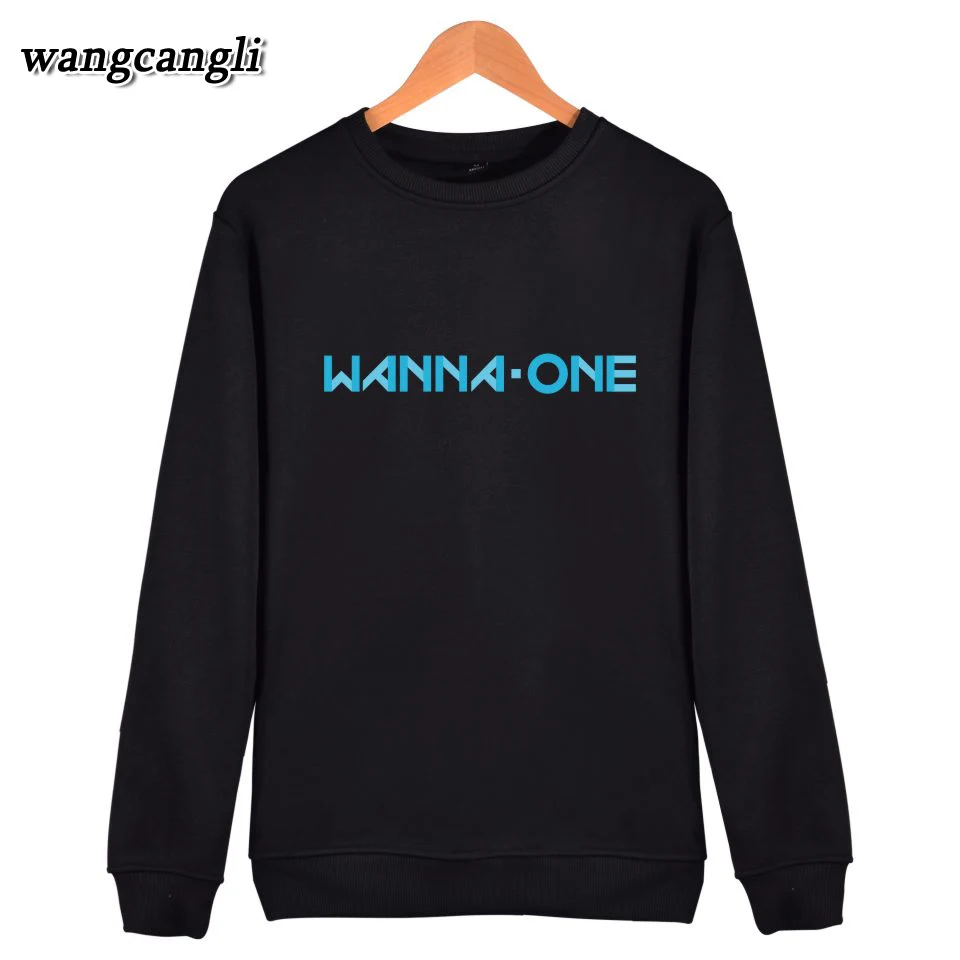 Kpop Wanna One Свитшот Harajuku бойфренд стиль унисекс толстовки спортивный костюм хлопок