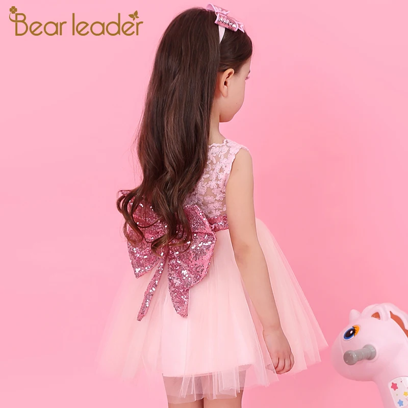 Bear leader/платья для девочек; Новая брендовая элегантная одежда принцессы для девочек; бальное платье без рукавов; праздничное платье; Одежда для девочек; От 1 до 6 лет