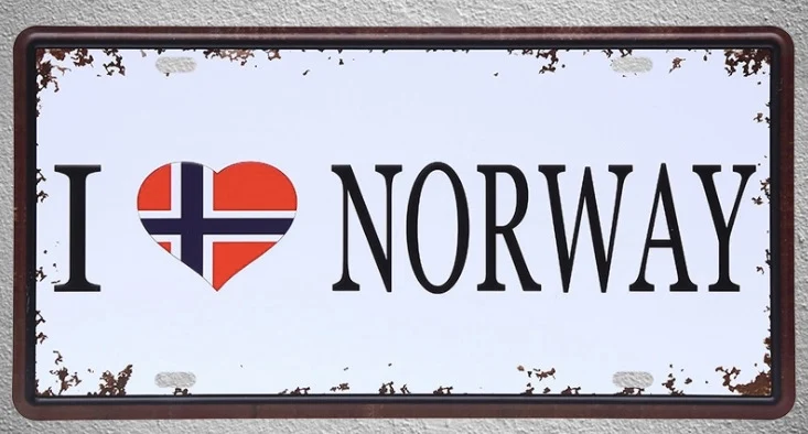 

1 pc I love Norway flag sovereign team football plaques shop store Tin Plates Signs wall Decoration Metal Art Vintage Poster