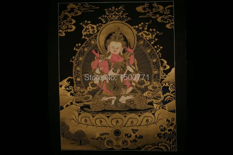 Пятно тибетская лама ручная роспись танка Мандала черная обучение гостиная