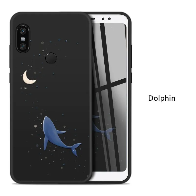 Dolphin Милый мультяшный чехол для Xiao mi Red mi Note 5 6 Pro 6A, силиконовый чехол-бампер для Xiaomi mi 8 mi 9 A1 A2 Lite, красный чехол для mi Note 7 - Цвет: Dolphin
