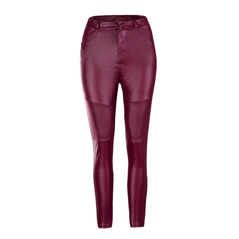 

Autumn Winter Skinny Women Faux Leather Pants High Waist Pencil Pants Trousers Women Clothing PU Pants & Capris Pantalones Mujer