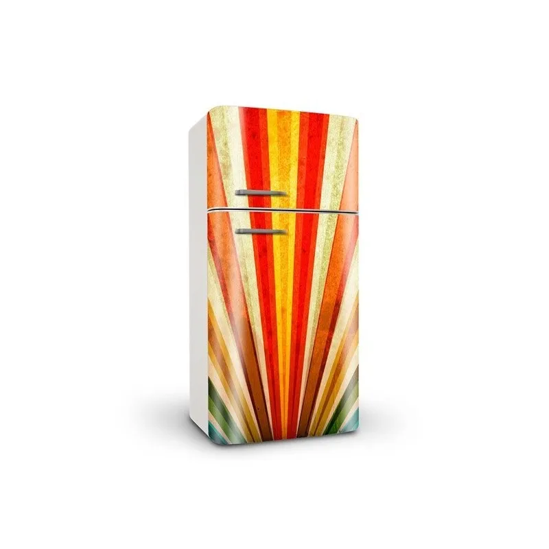 3D Modern Colorful Stripe SelfAdhesive Refrigerator Sticker Fridge Door Cover Wallpaper 60x150cm 60x180cm 100x180cm | Дом и сад