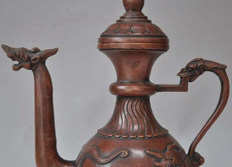 SCY 11 &quotКитайская Классическая Бронзовая статуя животного дракона удачи чайный