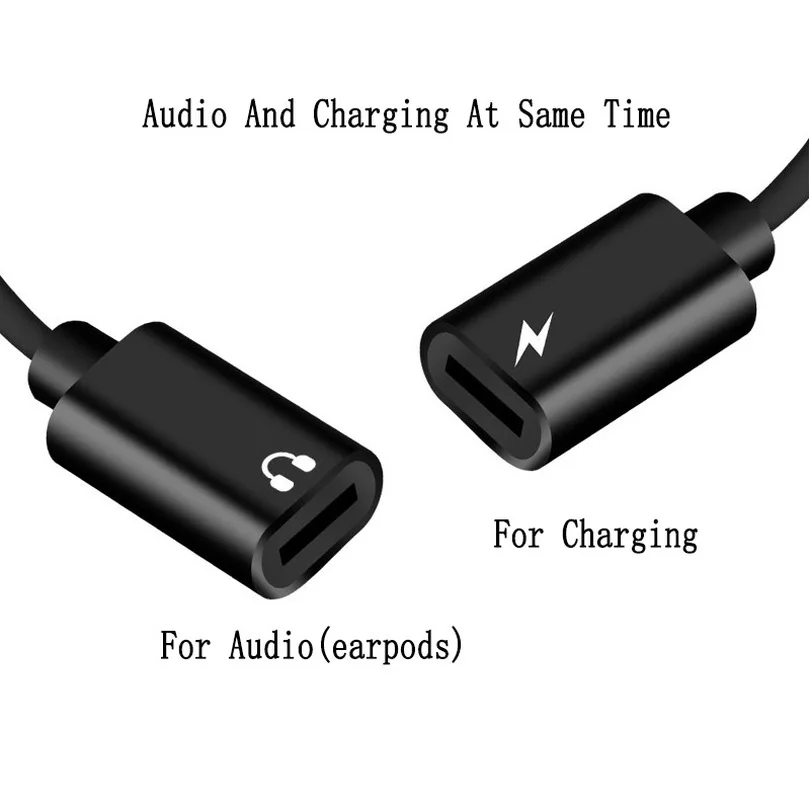 100% Test Double Jack Audio Adapter for iPhone 7/8/X Sup iOS 11.4 Charging or Call For Earphone Music Converter | Мобильные телефоны