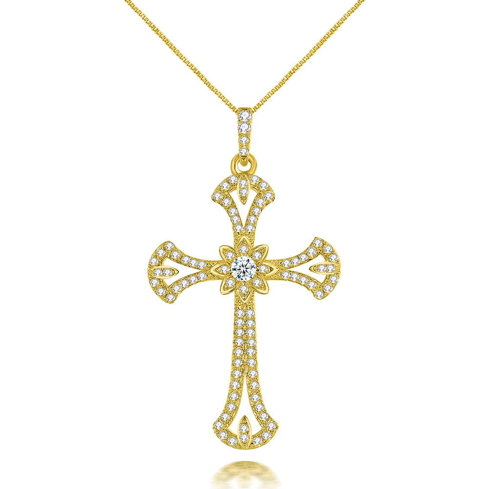 Fine Jewelry Винтаж крест кулон изысканный унисекс Цепочки и ожерелья подвеска для