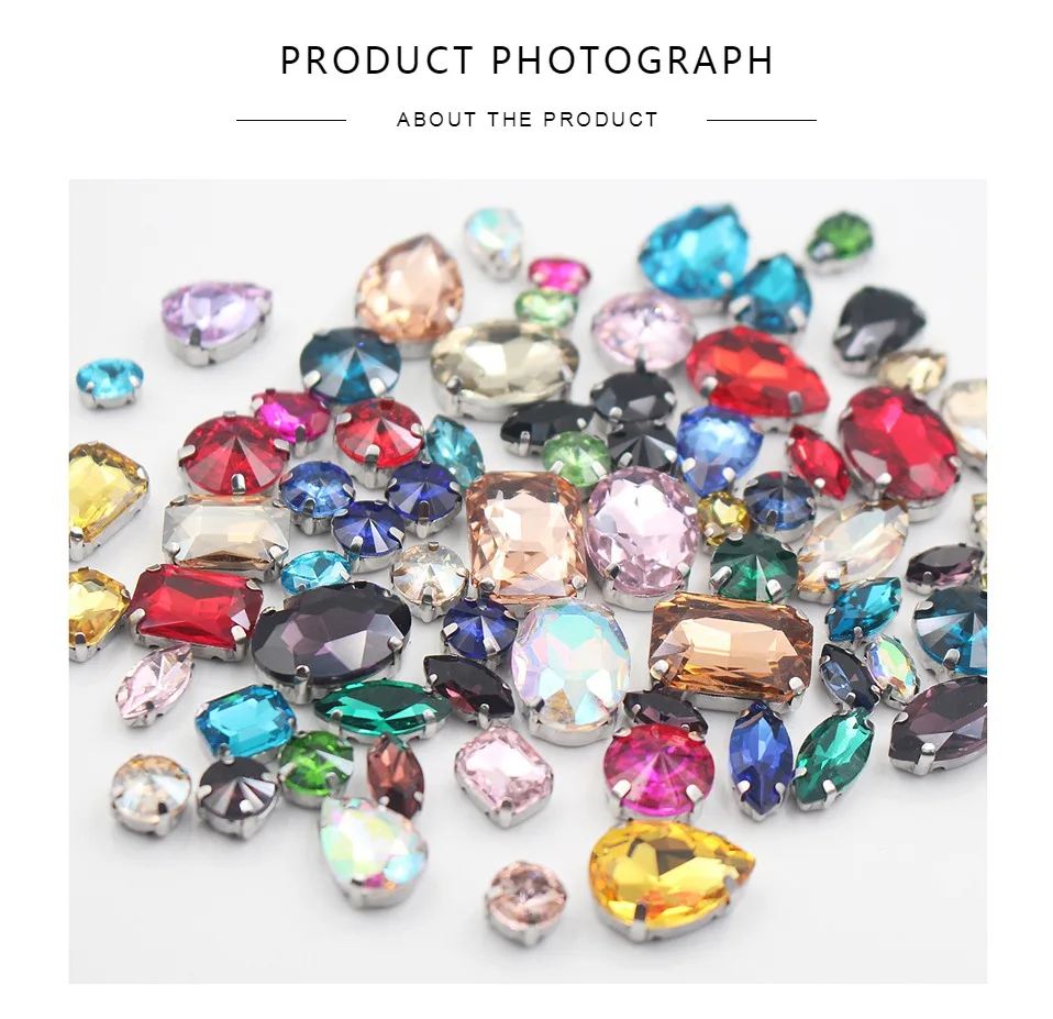 Смешанные цвета смешанные размеры пришитые Стразы 50 шт./лот стеклянные кристаллы серебристого металла коготь основа ручной пошив Стразы для одежды