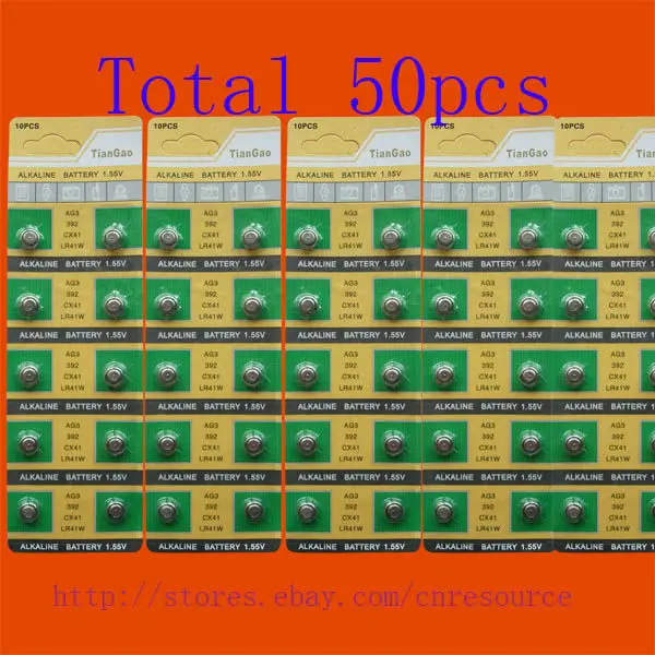 50 X AG3 LR41 392 SR41SW щелочная батарея TQP|ag3 lr41|lr41 ag3392 battery |