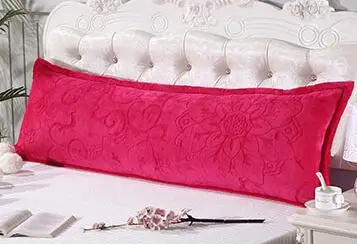 Rose Фланелевая наволочка с резьбой, 320 г, 120 см, 150 см, 180 см, длинная наволочка, красный, синий, двойная, цельная,#432 - Цвет: Rose