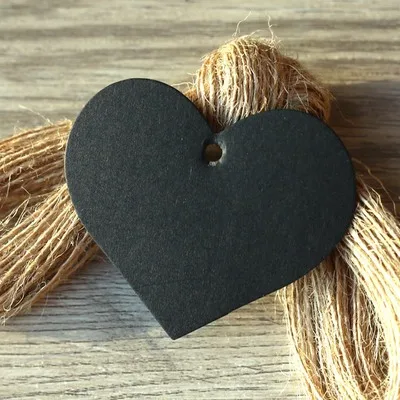 1000Pcs 6.5*5cm Heart Shaped White Black Brown Kraft Paper Tags Gardening Labels DIY Wedding Note Blank Craft Gift Tag | Дом и сад