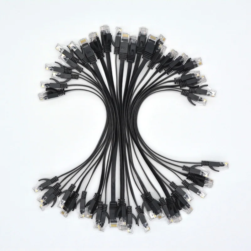 Сетевой кабель UTP CAT6 плоский длиной 0 5 фута 0 15 м 8 фута 25 м 25 штук в партии