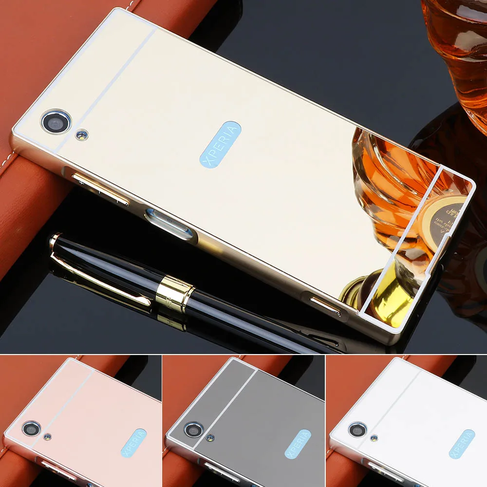 Для Sony Xperia XA1 plus 5 &quotчехол алюминиевый бампер Покрытие Зеркало задняя крышка для