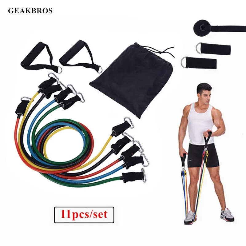 11 шт. Набор резинок для фитнеса эластичная лента йоги Тяговая веревка занятий