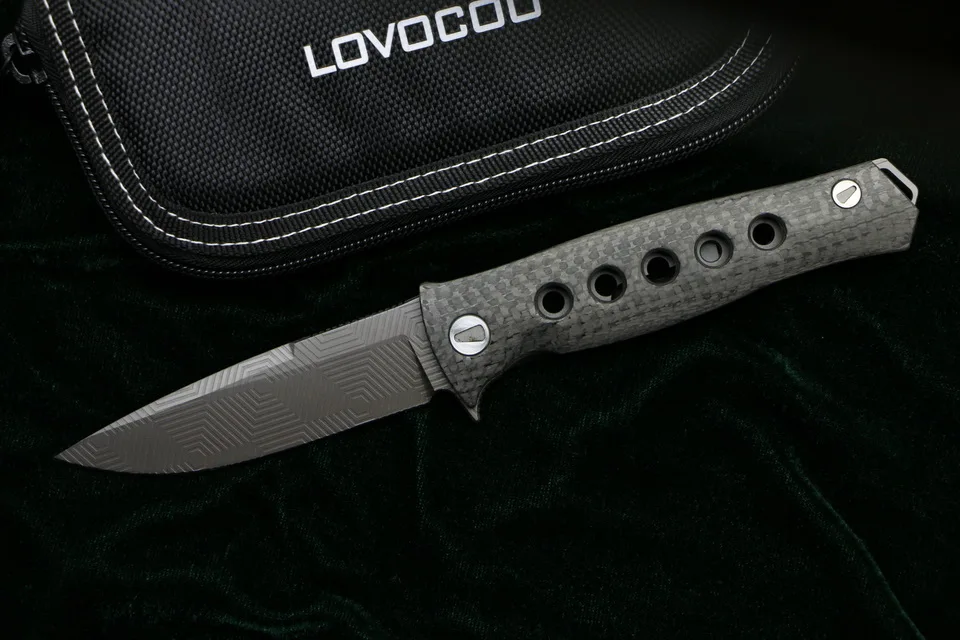 LOVOCOO Россия Dr Death Mayo Флиппер складной нож D2 TC4 титановая CF ручка походные охотничьи ножи для выживания Открытый EDC инструменты