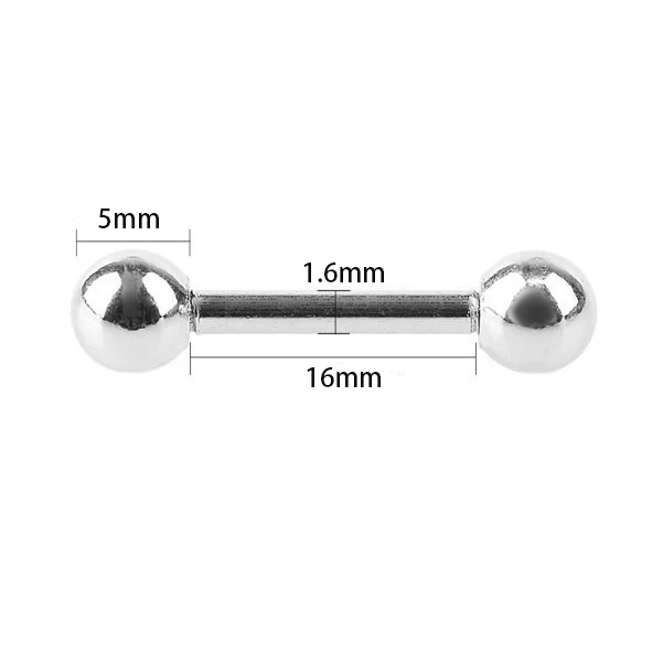 16mm Bar 14G 2 шт. пирсинг титана с покрытием пирсинг языка кольца для девушек 14 г пирсинг языка Промышленные Штанги качество кольцо для тела - Окраска металла: 16mm Bar 14G