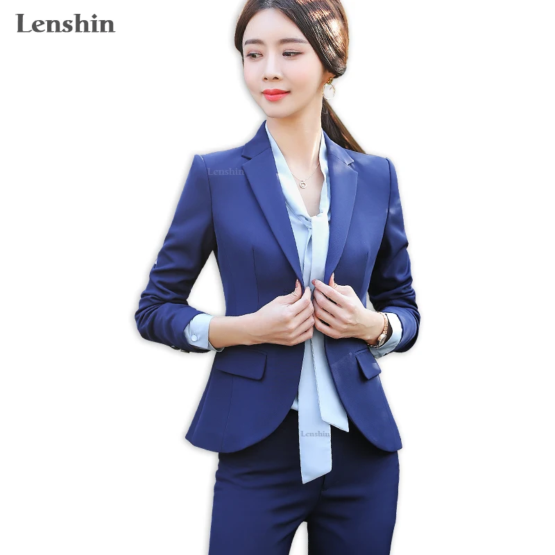 Lenshin комплект из 2 предметов женские брючные костюмы деловой костюм для леди