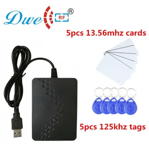 Недорогой Считыватель rfid nfc 13,56 МГц 125 кГц, usb интерфейсная клавиатура, система управления доступом к двери с 5 картами и 5 бесплатными метками