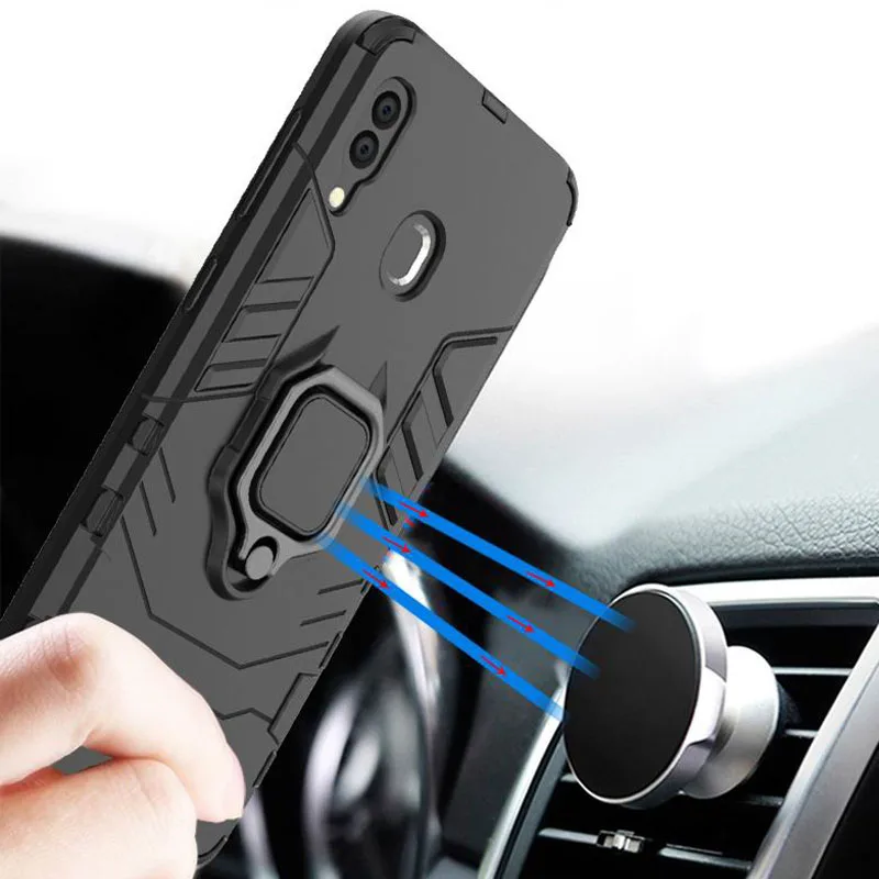 Чехол для Xiaomi Redmi Note 7 магнитный автомобильный держатель резиновый армированный