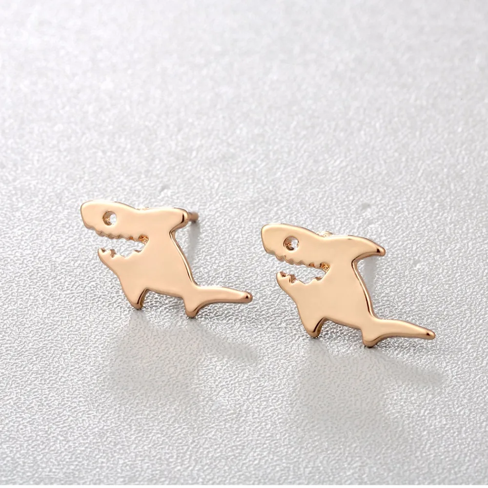 Chandler Hot-selling Cute Shark Stud Earrings For Women Sea Smart Fish Wedding Love Earring New Fashion Statement Homme Bijoux | Украшения