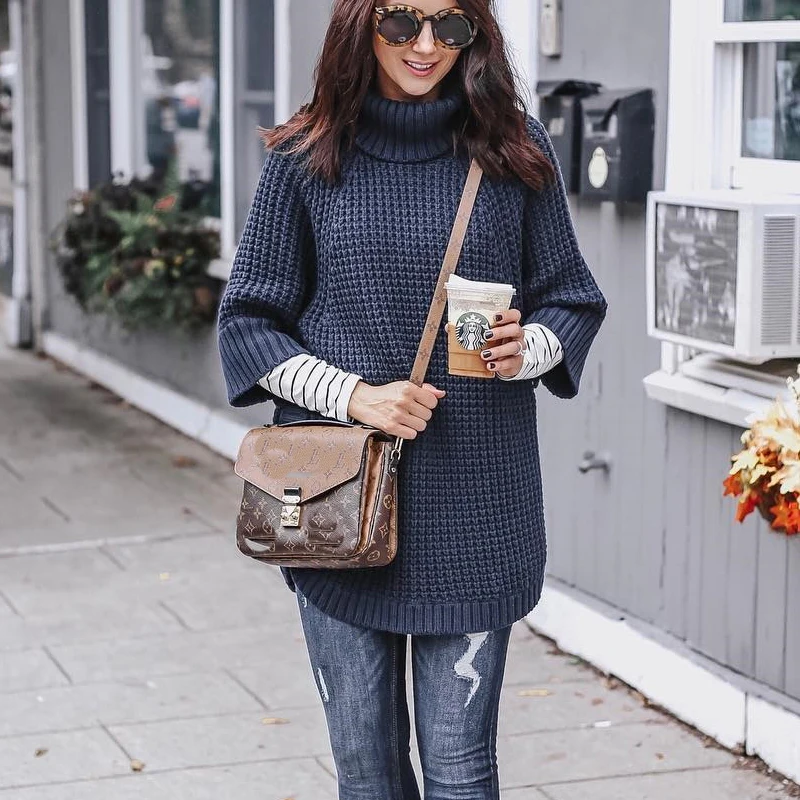 Осенне-зимние пуловеры 2019 вязаный женский свитер элегантные большие длинные