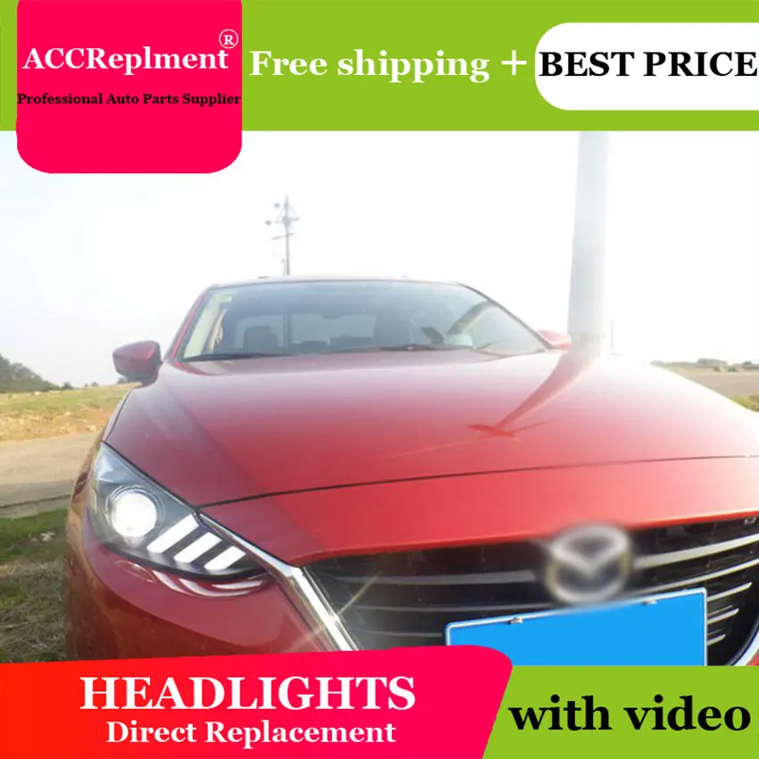 Автостайлинг для Mazda 3 фары 2014-2016 Mazda3 светодиодные Axela drl сигнал поворота H7 hid