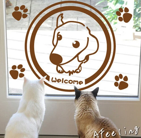 Оконная наклейка для магазина домашних животных кошек и собак рекламный плакат |
