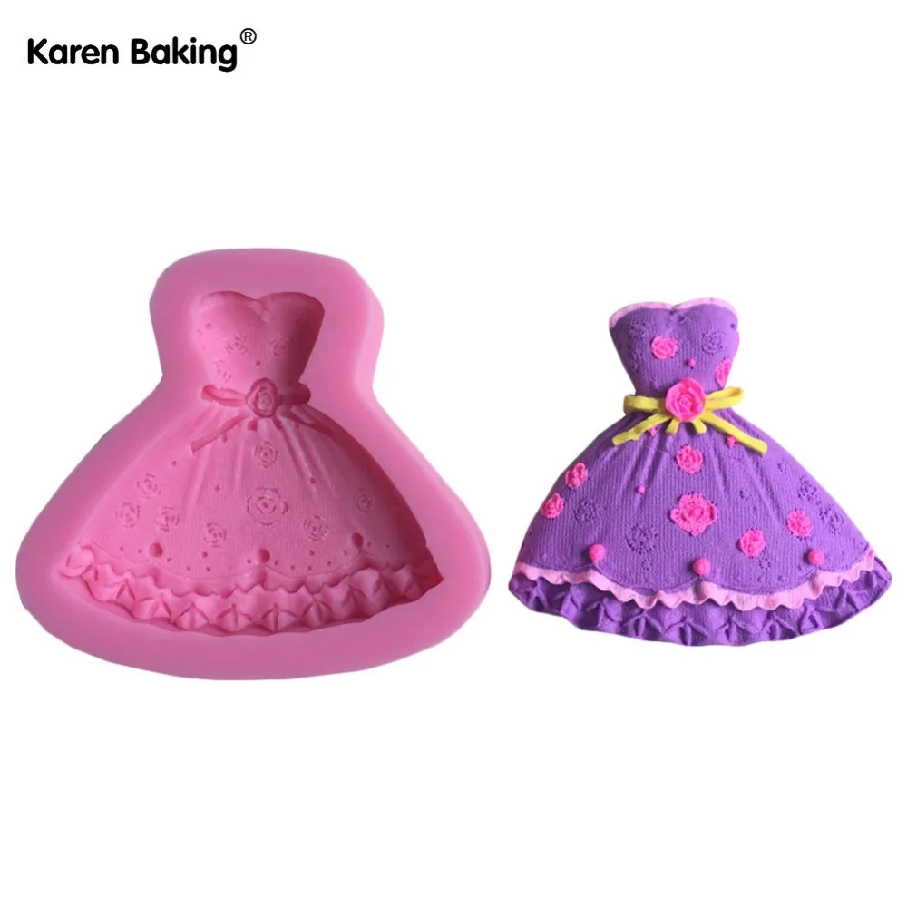 3D юбка принцесса платье Форма торт силиконовая форма для помадки украшения торта
