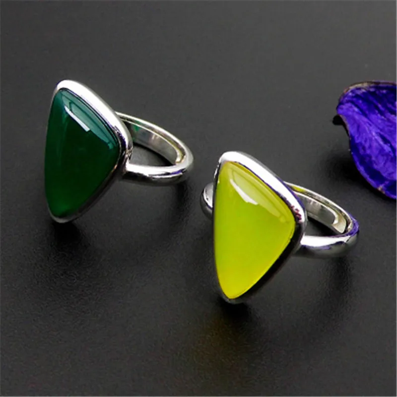 Женское кольцо с треугольным агатом на указательный палец|Кольца| |