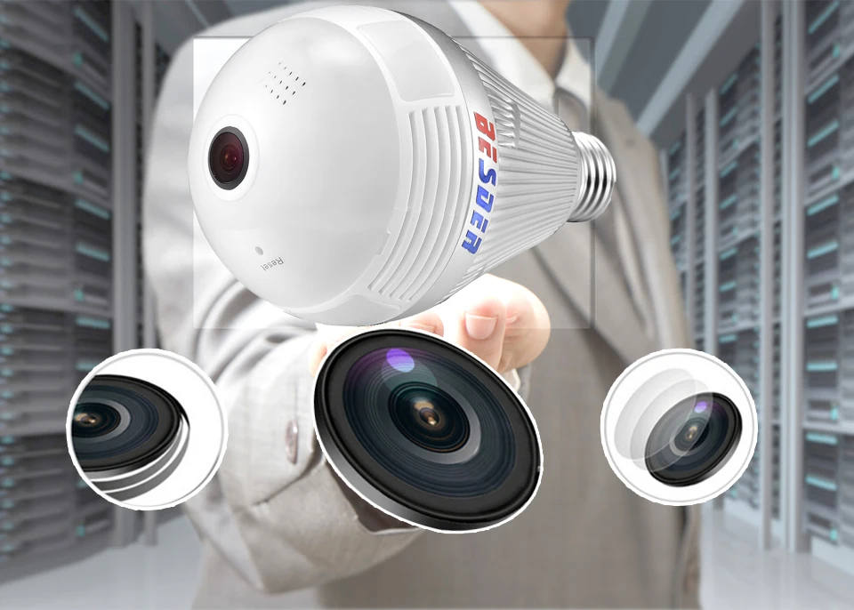 Besder Улучшенная 3MP WiFi IP камера безопасности панорамная камера 360 градусов объектив рыбий глаз Домашняя безопасность ip-камера двухсторонняя аудио слот для карты SD