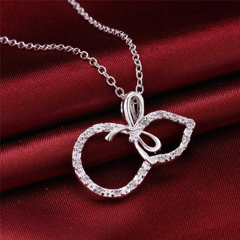 Мода 2017 г. серебро Цепочки и ожерелья Для женщин Лидер продаж горный хрусталь