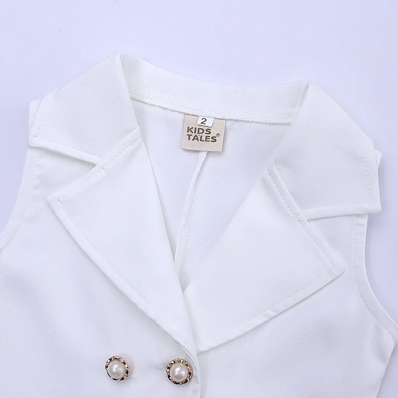 2 шт./компл. темно синие комплекты для девочек жилет без рукавов + длинные штаны в