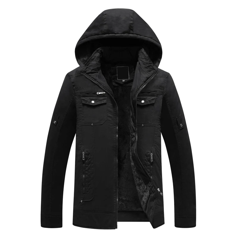 Мужская куртка с капюшоном DAVYDAISY толстая флисовая большого размера 3XL 4XL 5XL 6XL JK092