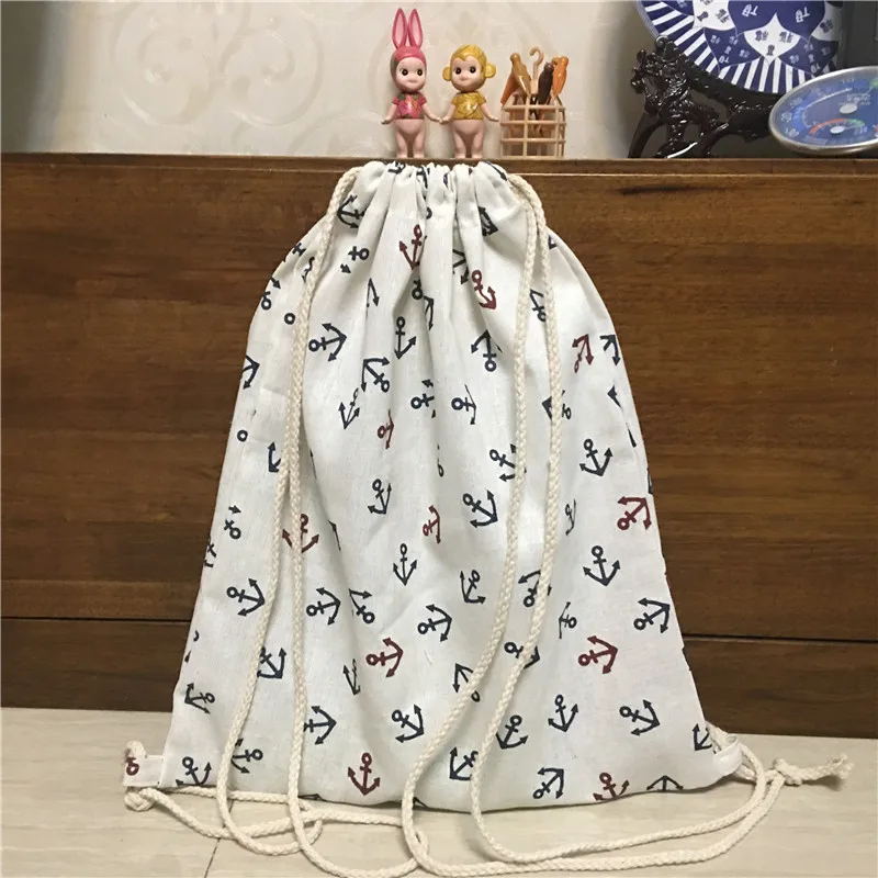 YILE дорожный рюкзак из хлопка и льна на шнурке сумка для обуви маленький якорь 417