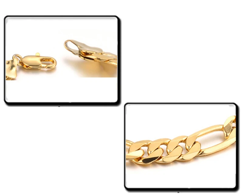 1 шт. креативный позолоченный браслет с плоским вырезом Мужская цепочка для