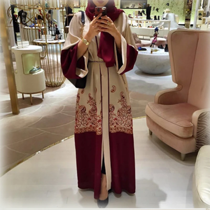 Винтажное платье с длинным рукавом Abaya мусульманское длинное в турецком стиле