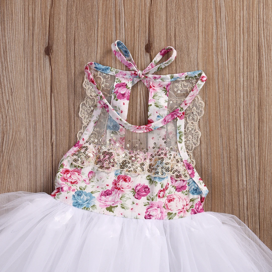 Новинка 2018 детское фатиновое платье-пачка с цветочным рисунком для маленьких