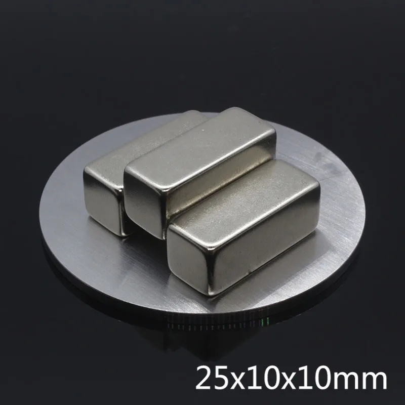 2 шт. 25x10x10 мм квадратный редкоземельные магниты 25*10*10 N35 блок NdFeB Неодимовый магнит
