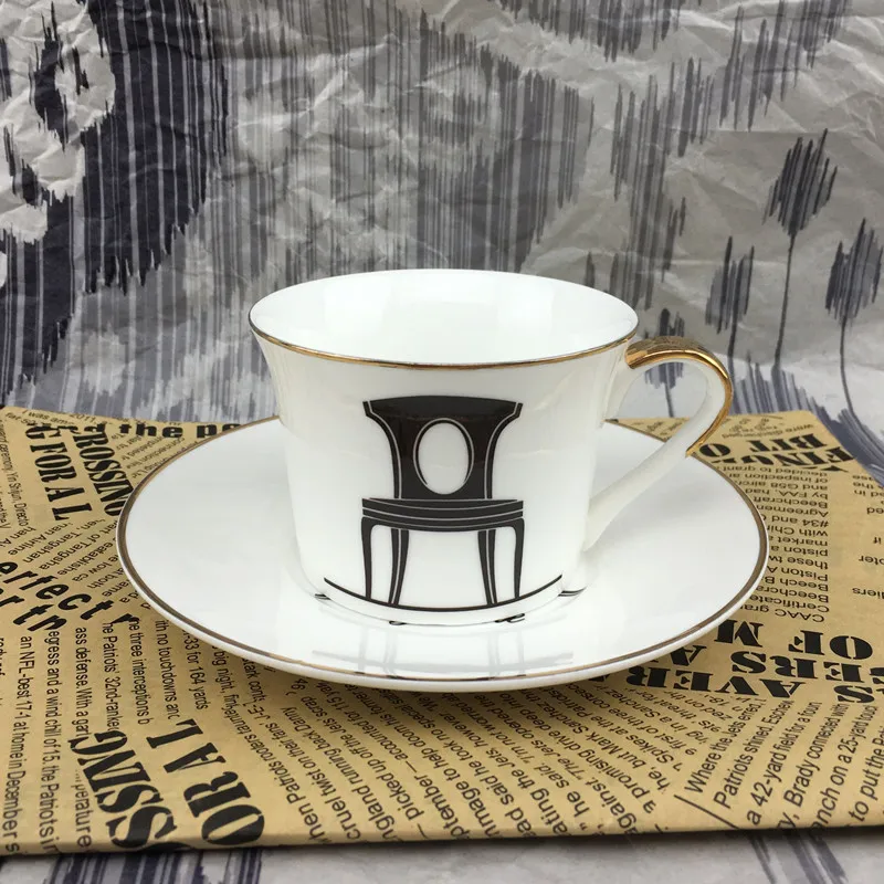 Креативное изделие из костяного фарфора кофейная чашка ложка для блюдца набор