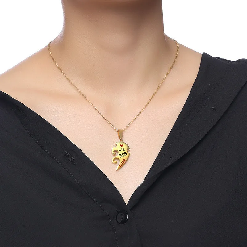 ZORCVENS Interlocked Friendship Heart Pendant for Women Necklace Stainless Steel Female Best Friend Statement Jewelry | Украшения и