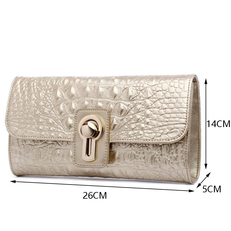 2020 New Genuine Leather Clutch Bags Women for Crocodile Pattern Chain Handbag Shoulder Messenger Bag Dag Female | Багаж и сумки