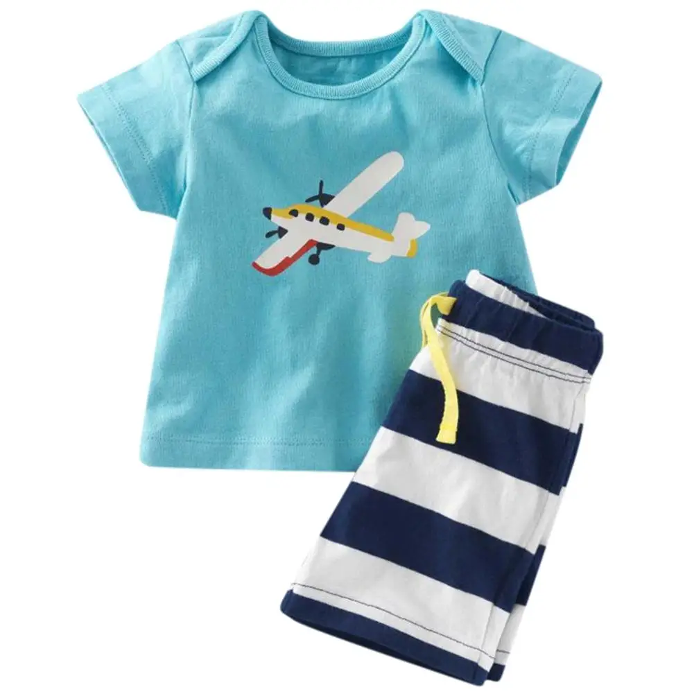 Kidlove Short Sleeve Round Neck Tops Knee-length Pants 2pcs Clothes Set 2017 fashion new gift Summer cotton ZK30 | Детская одежда и