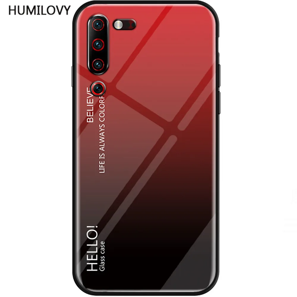 For Lenovo Z6 Pro Case Fundas Tempered Glass Luxury Gradient Soft Silicone Frame Back Cover |