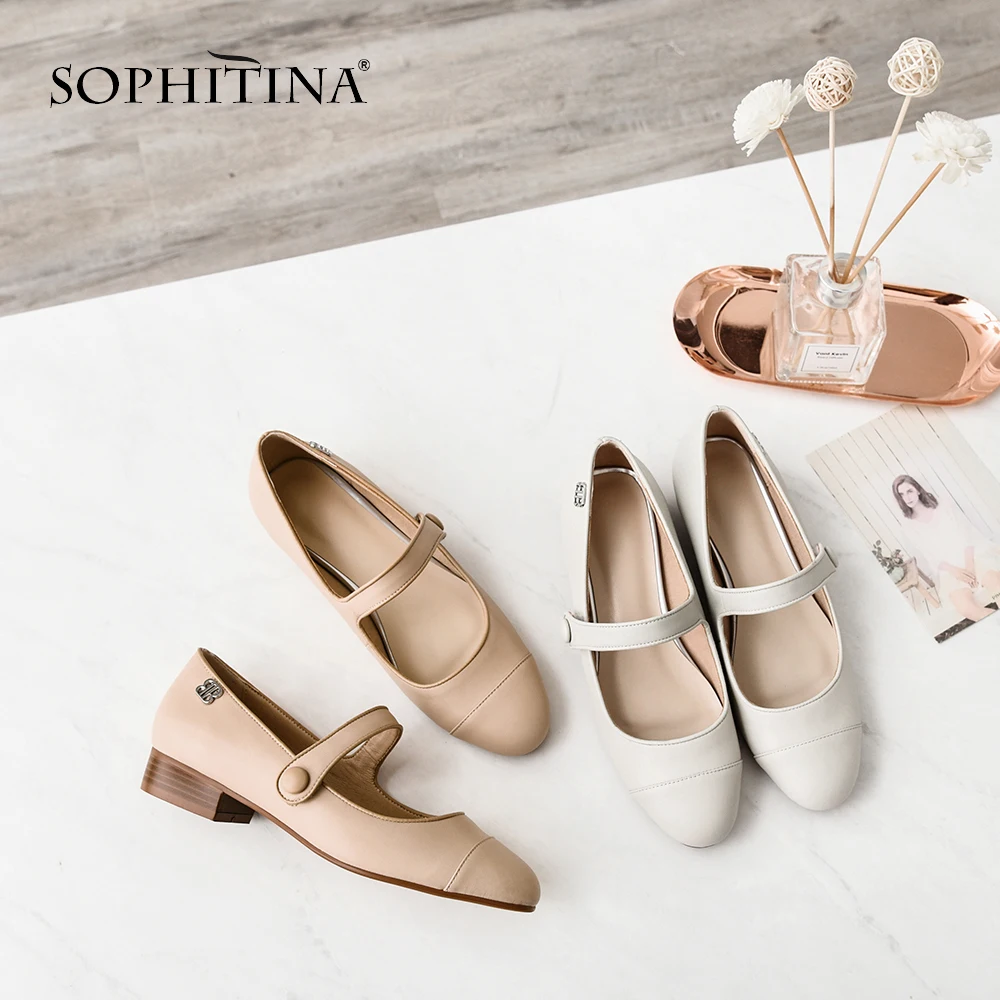Женские туфли на плоской подошве SOPHITINA модные удобные повседневные из