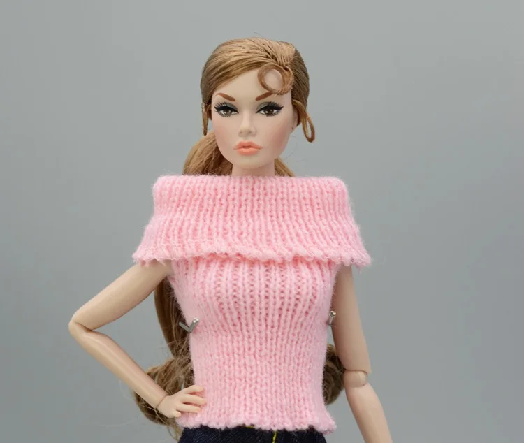 only doll clothes J Костюм для Барби, кукла pullip, аксессуары, принцесса, повседневный костюм, топ, пальто для куклы Барби, одежда, свитер, белый, черный, желтый 1/6 - Цвет: only doll clothes J