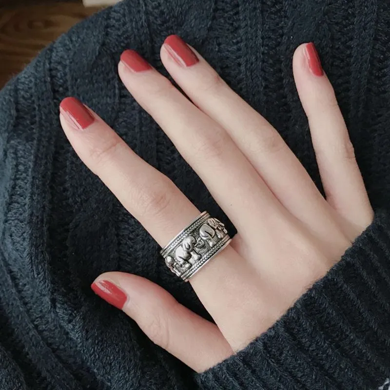 DIEERLAN Bijoux модные богемные Слоны антикварные большие кольца винтажные Свадебные