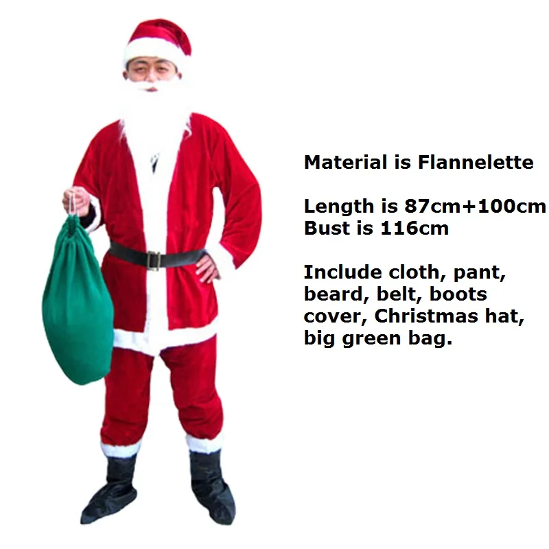 Anime Cosplay for Santa Claus Sets with Christmas Hat Dress Bag Vestidos Costume for Adult Merry Christmas in Carnaval Holiday
