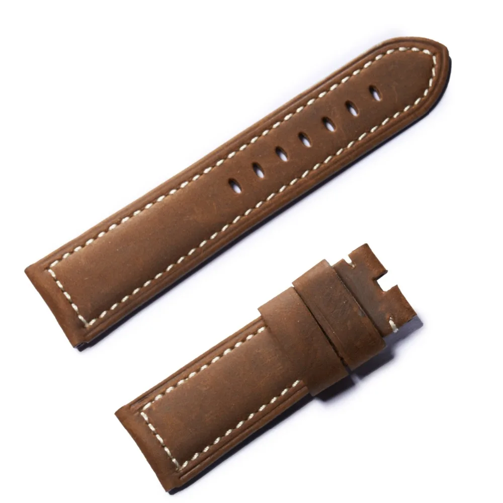 Reef Tiger/RT Mens Black Brown Leather Watch Strap with Buckle for Sport Watches Watch Band for Men RGA3503 RGA3532