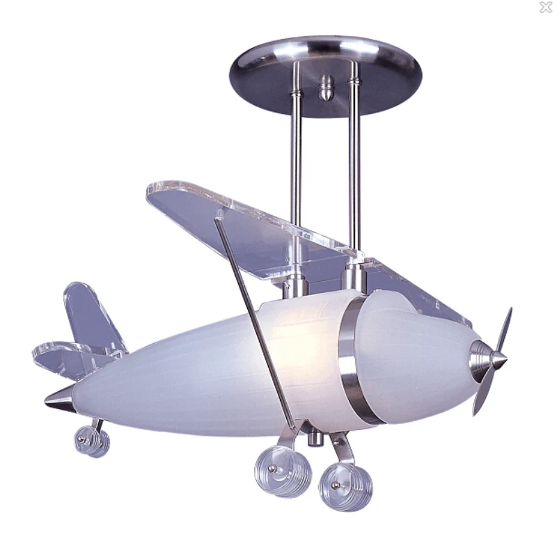 Elk Lighting сатин никель опора кулон самолет свет стеклянные лампы для детей детская