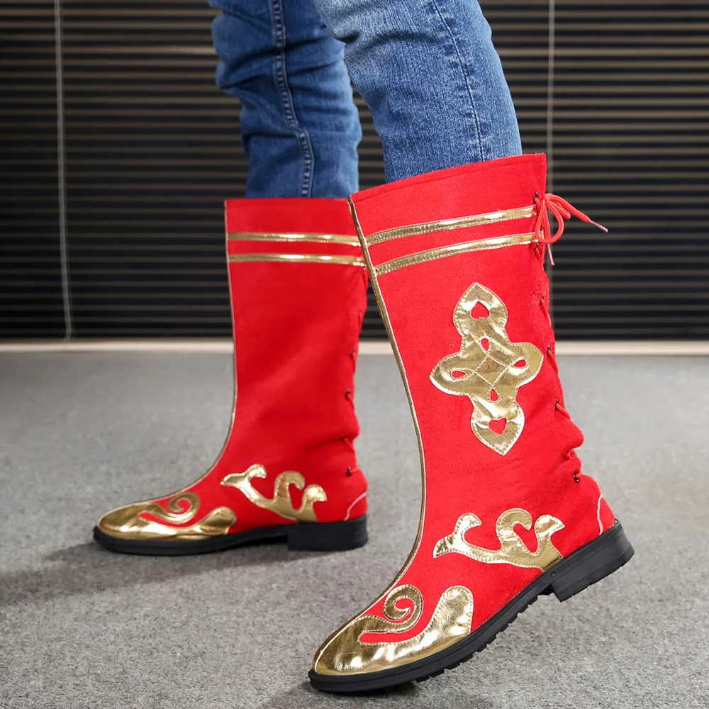 3 colors china mongolian boots national dance minority shoes sun wukong soldier cosplay halloween | Тематическая одежда и