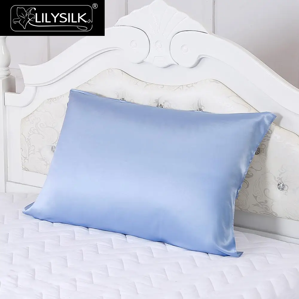 Light Blue Lilysilk шелковая наволочка на подушку для волос чехол для подушки 19MM одна сторона - Цвет: Light Blue